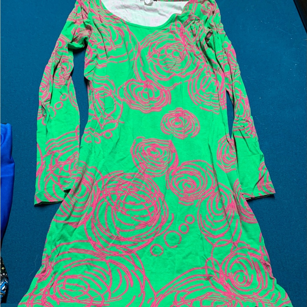 VENUS Green and Pink Long Sleeve Dress